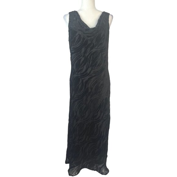 Joseph Ribkoff Creations Vintage Evening Dress Velvet Detail Midi Size MED - Picture 2 of 8